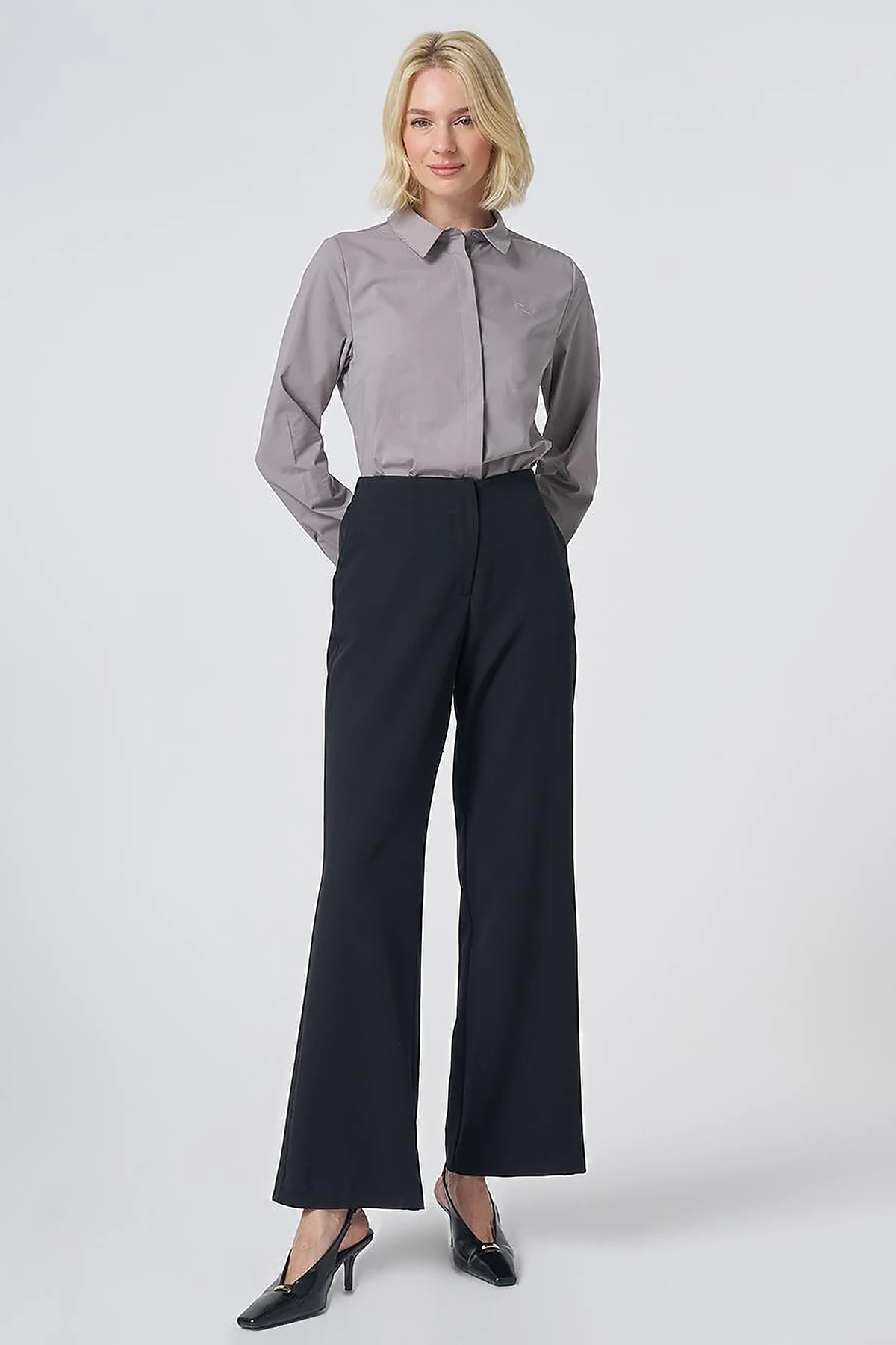 Basic Fabric Trousers - Black