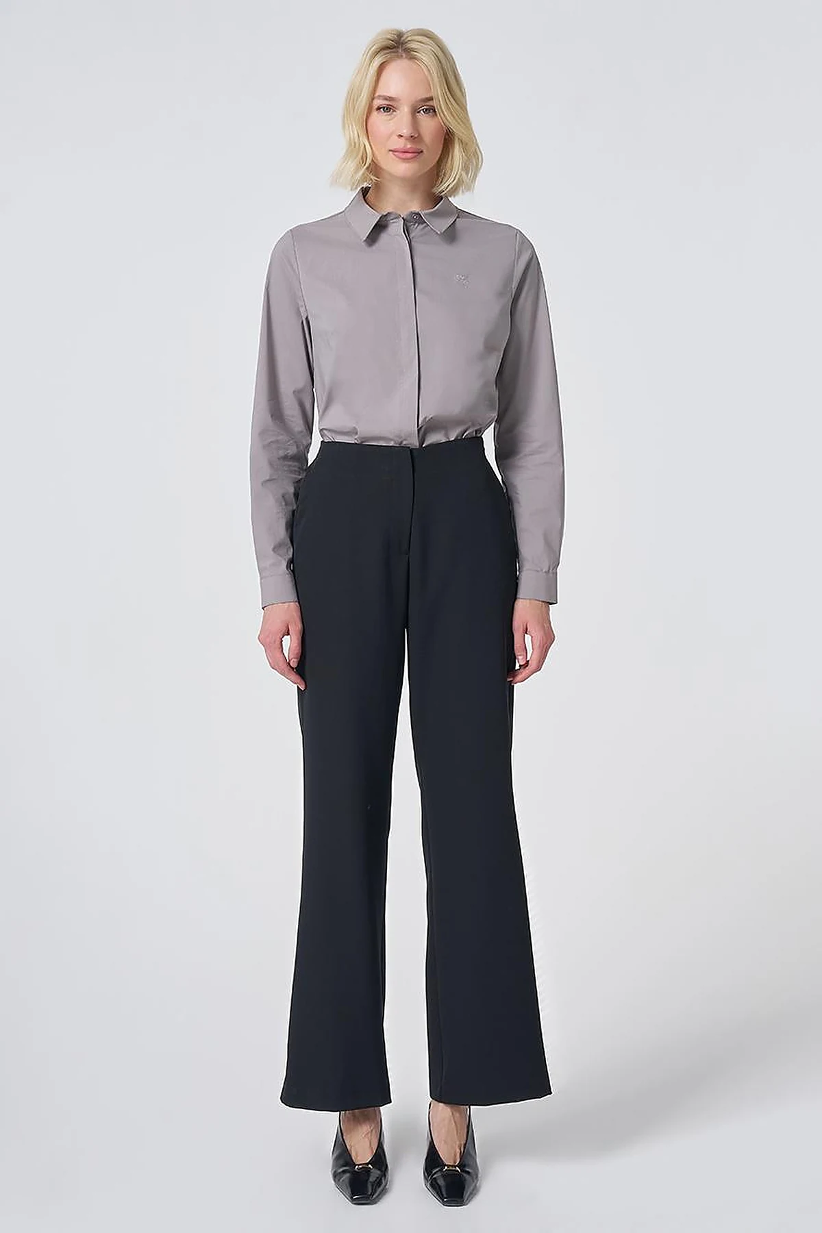 Basic Fabric Trousers - Black