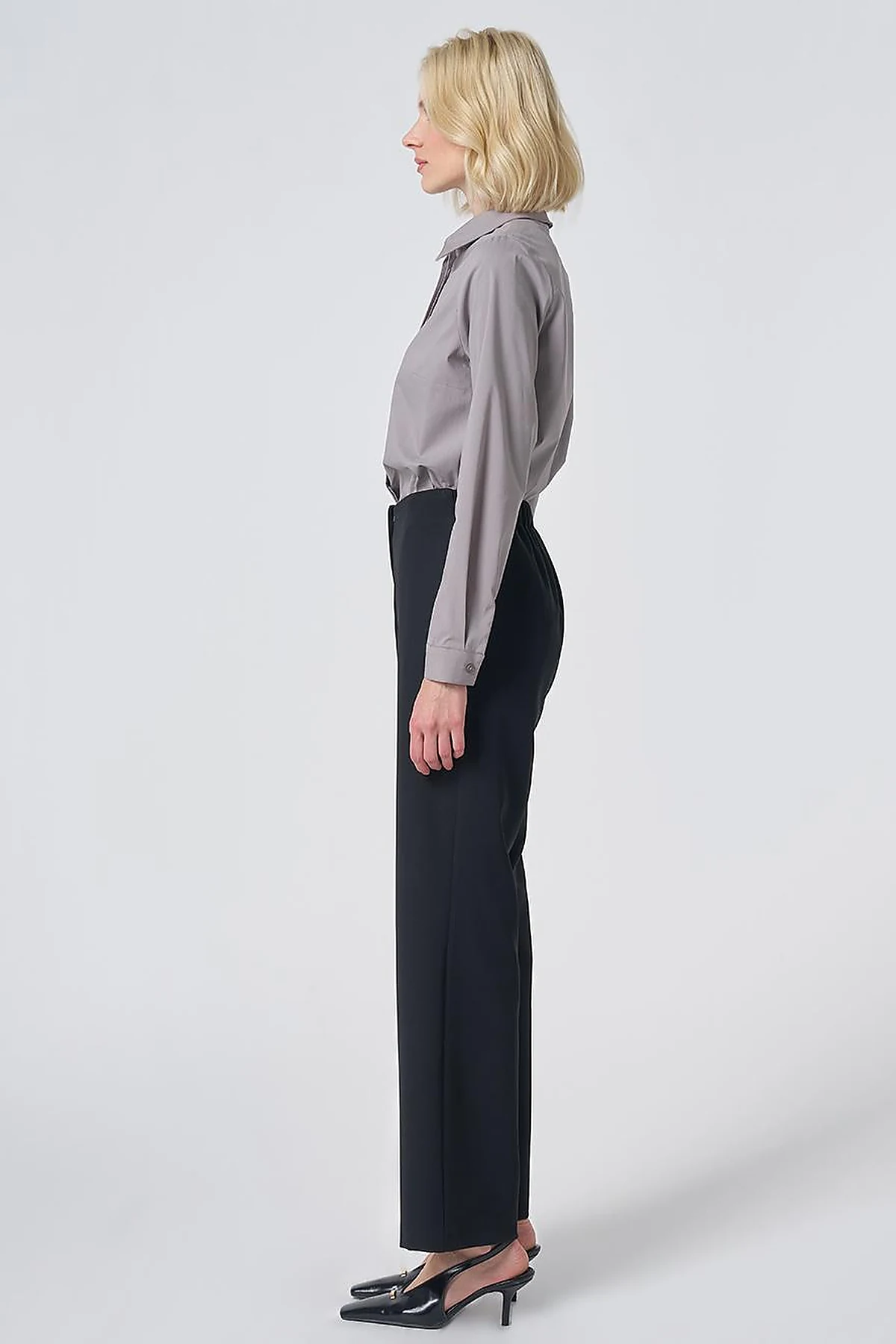 Basic Fabric Trousers - Black