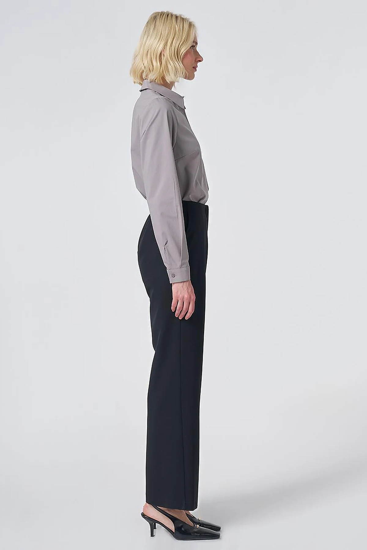 Basic Fabric Trousers - Black