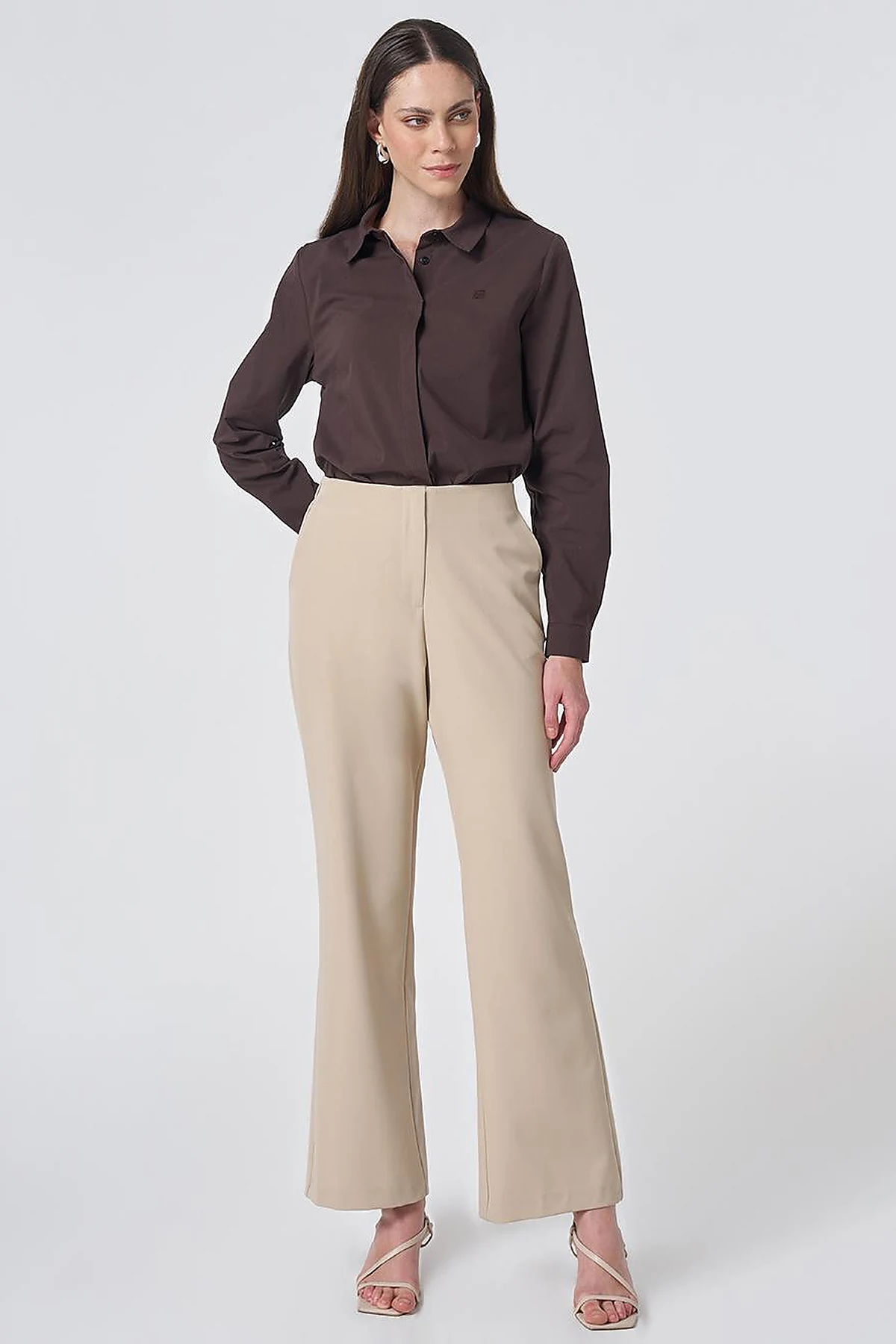 Basic Fabric Trousers - Stone