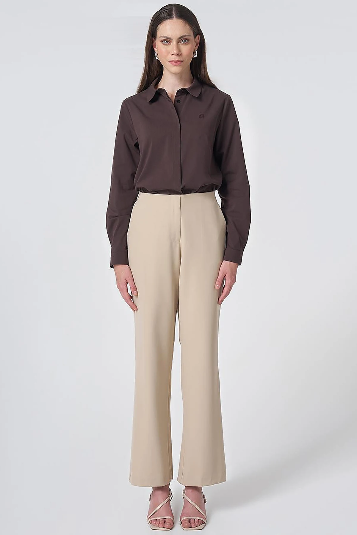 Basic Fabric Trousers - Stone