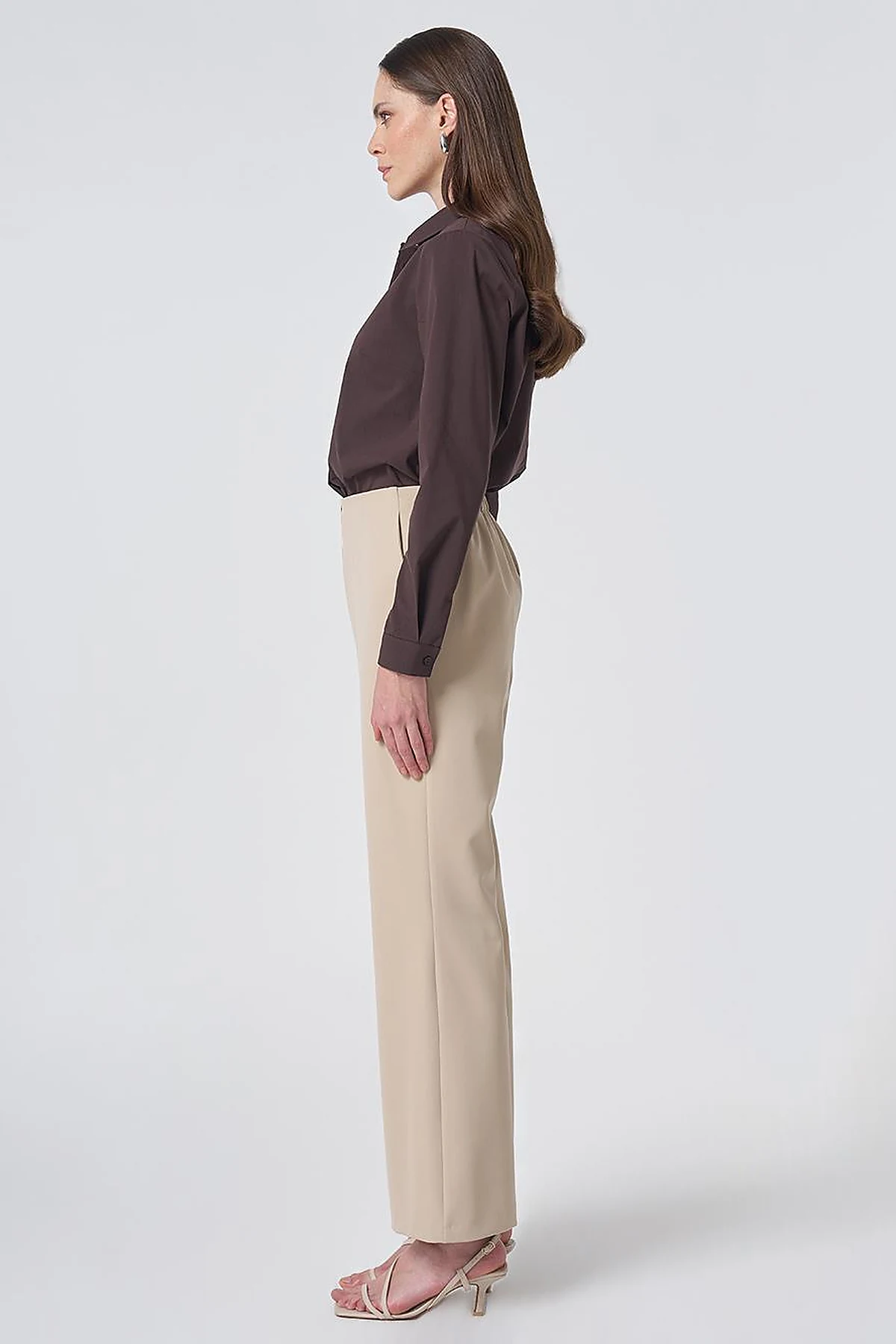 Basic Fabric Trousers - Stone