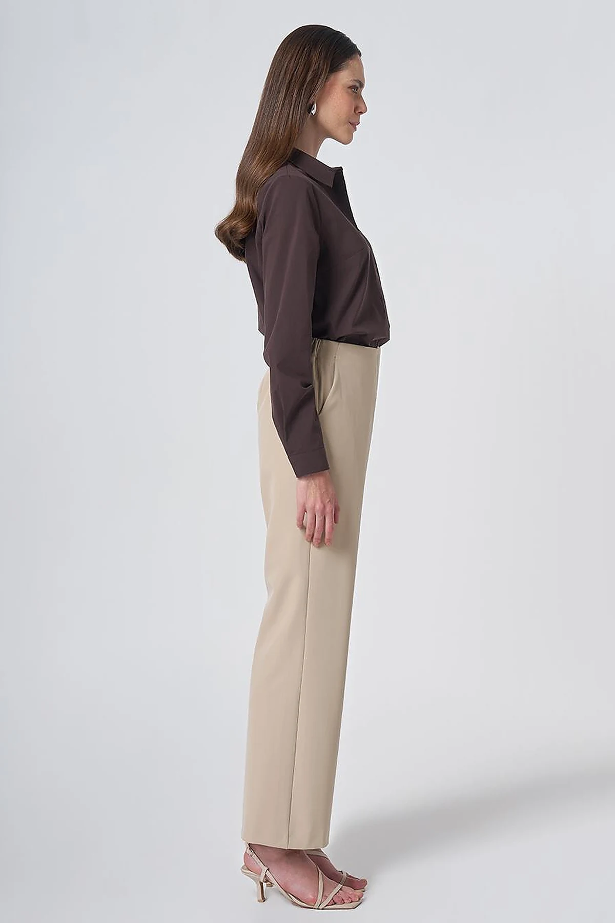 Basic Fabric Trousers - Stone