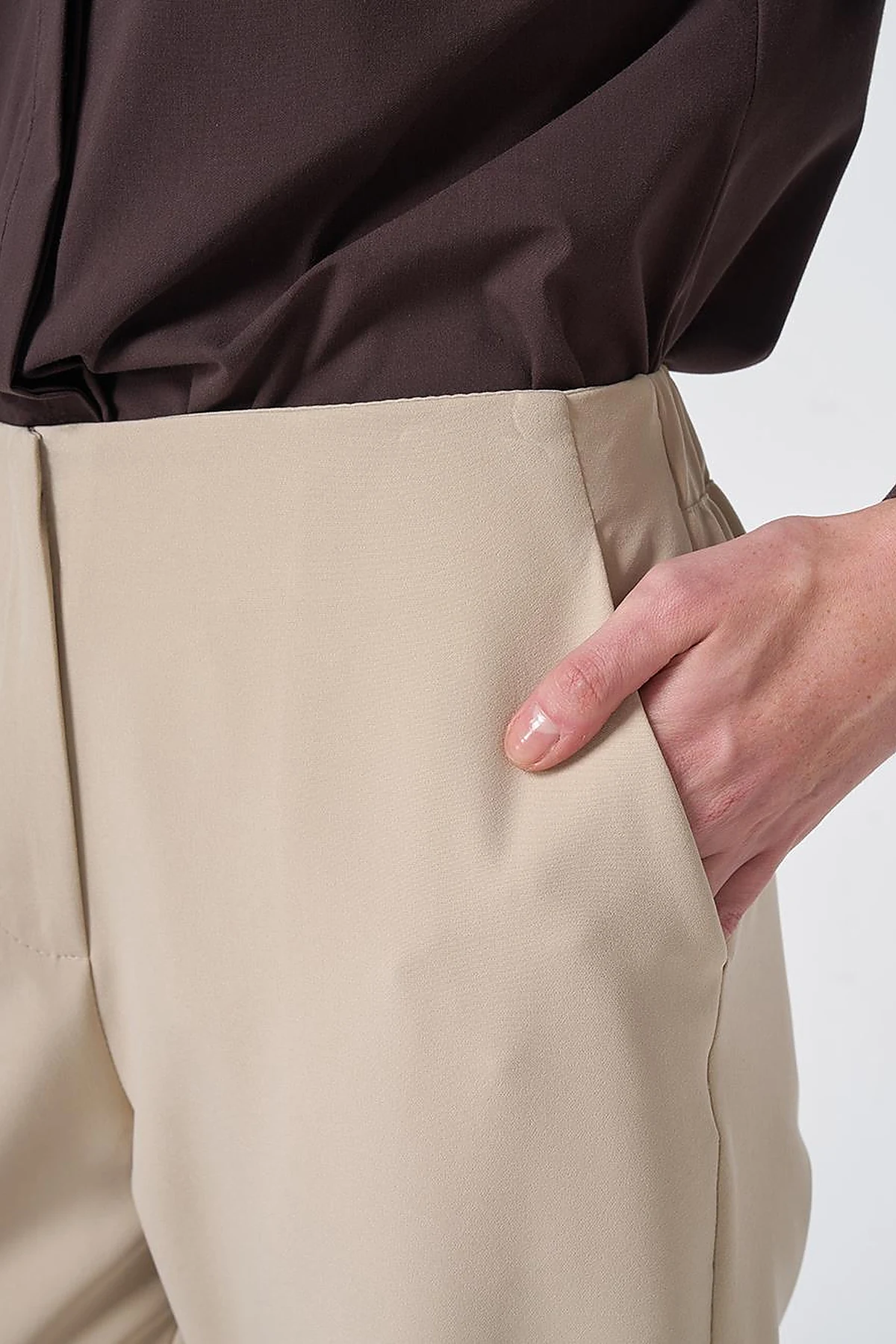 Basic Fabric Trousers - Stone