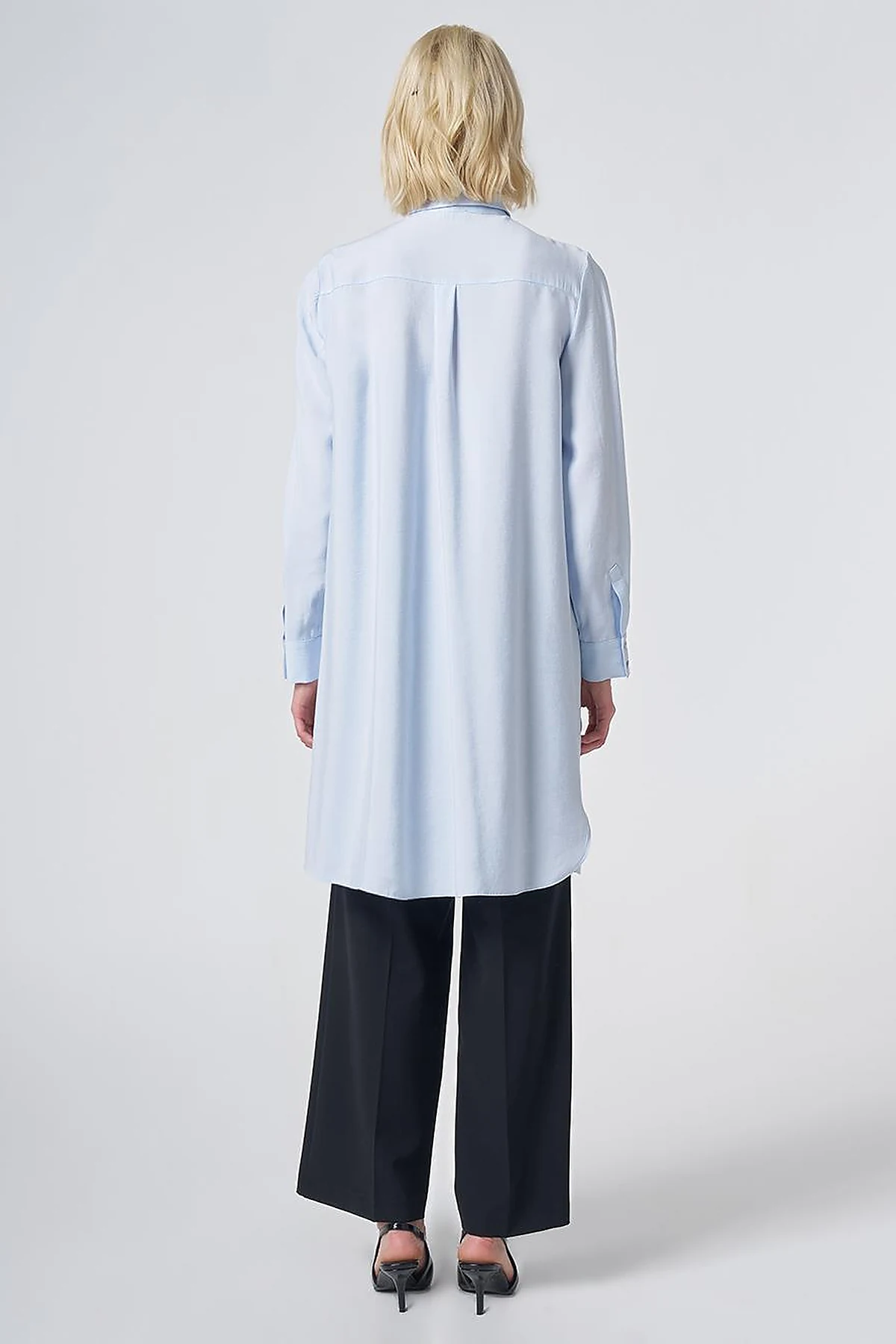 Hidden Placket Basic Modal Tunic – Blue