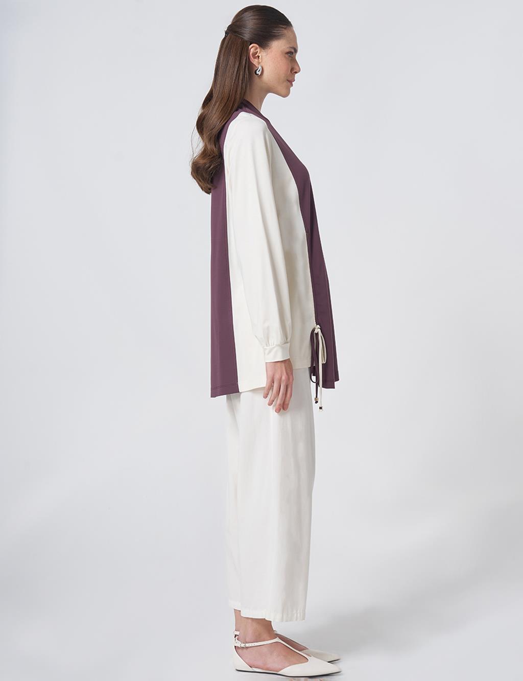 Gathered Detail Jersey Tunic Cocoa Brown