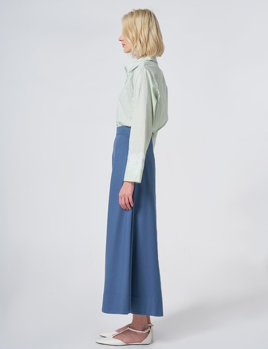 Punto Stitched Non Denim Skirt Indigo