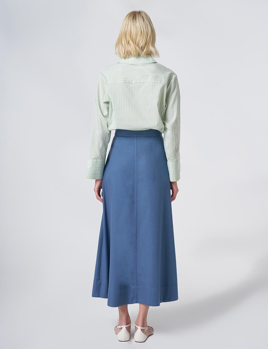 Punto Stitched Non Denim Skirt Indigo
