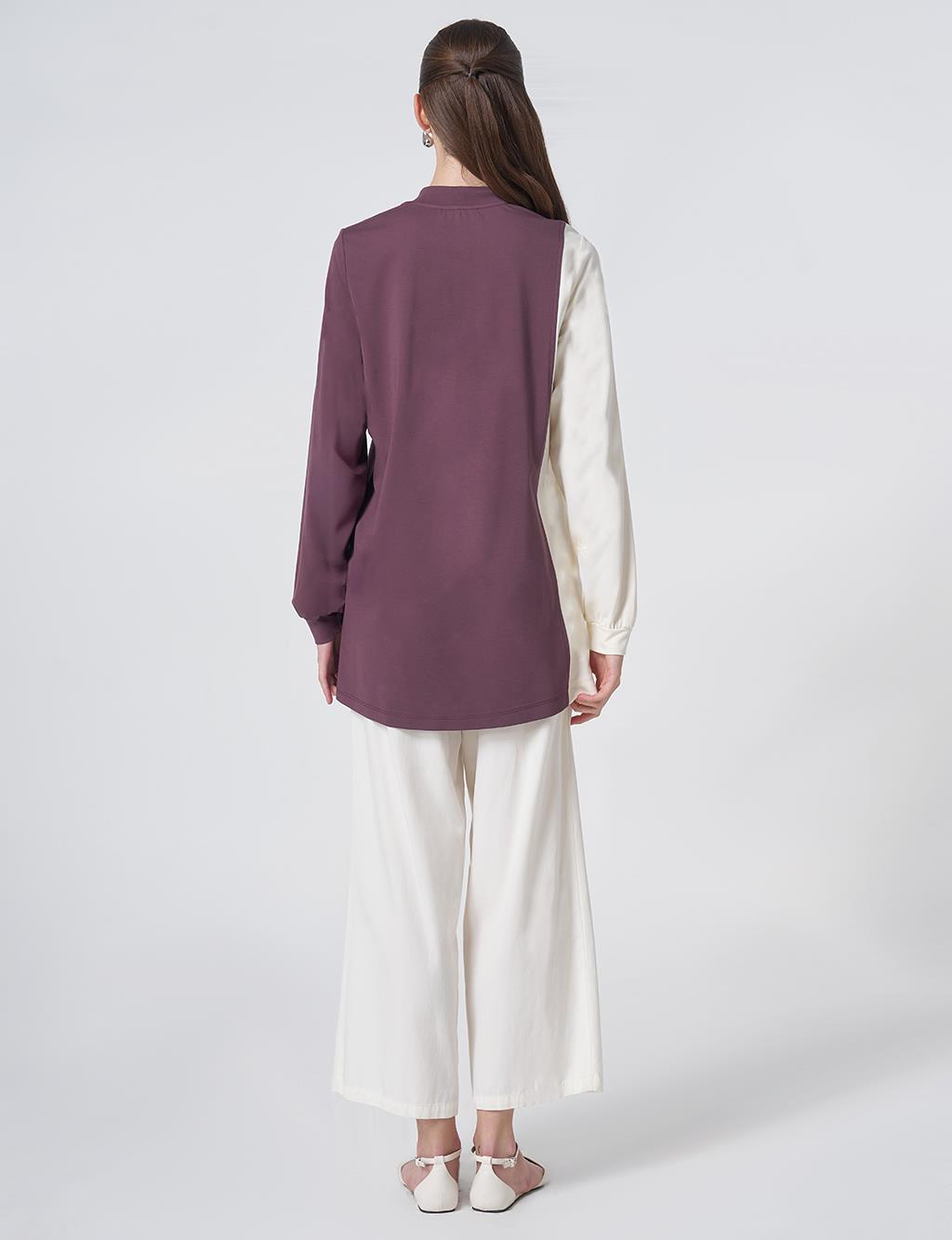 Gathered Detail Jersey Tunic Cocoa Brown