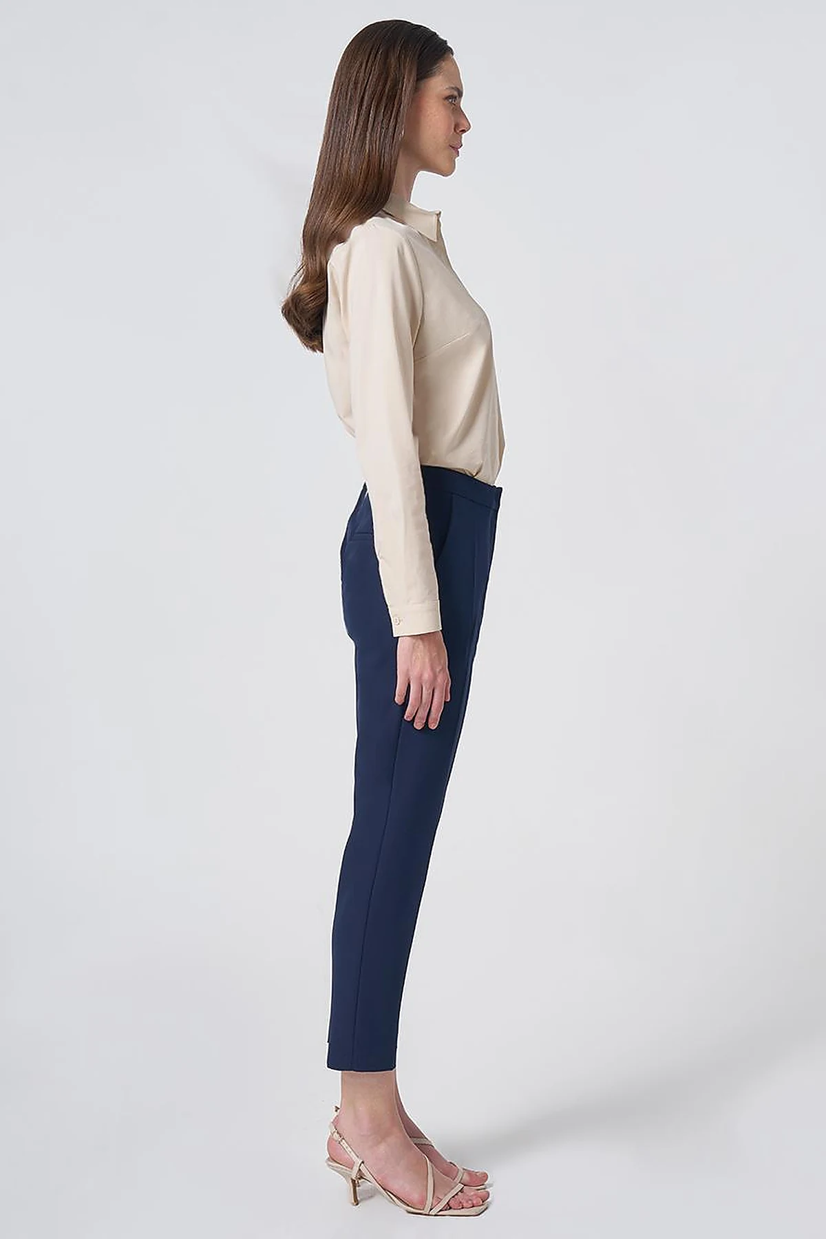 Pocket Detail Basic Tailored Trousers – Navy