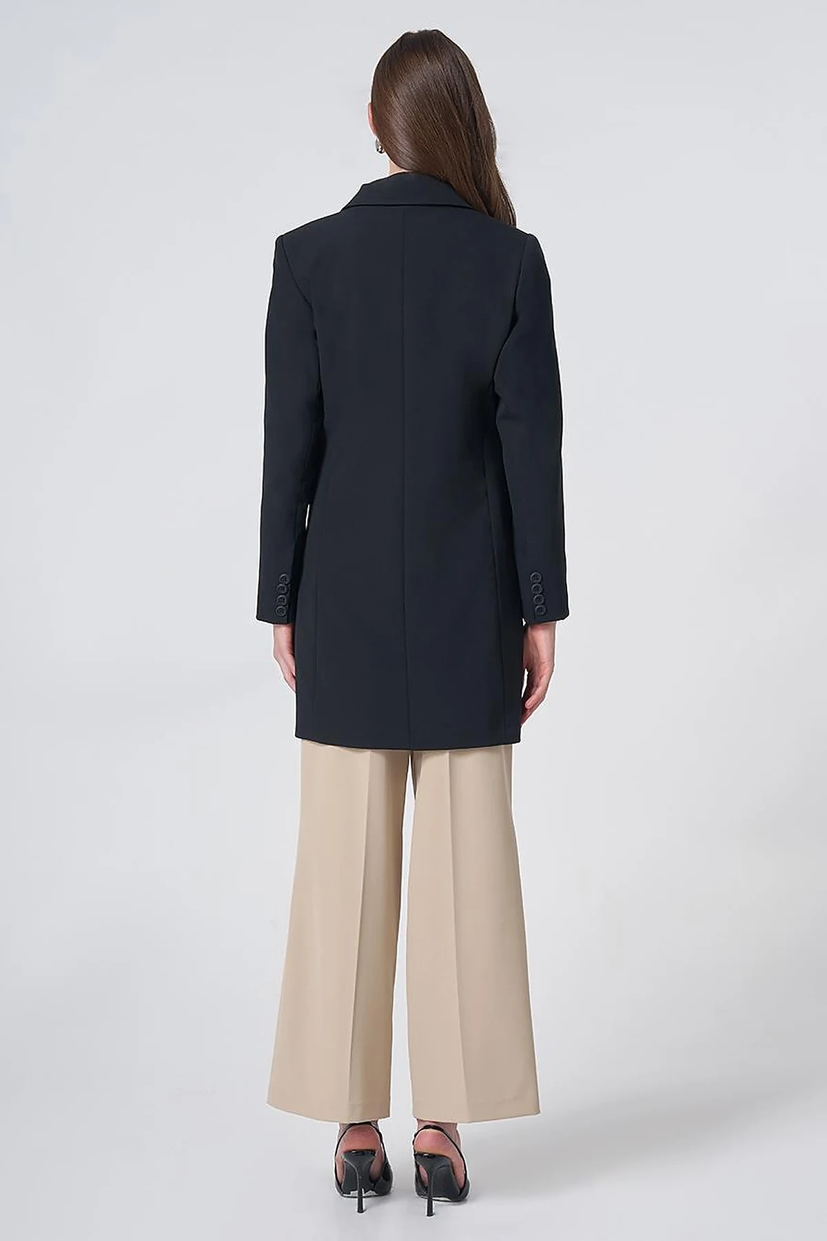 Basic Notched Collar Blazer Jacket – Black
