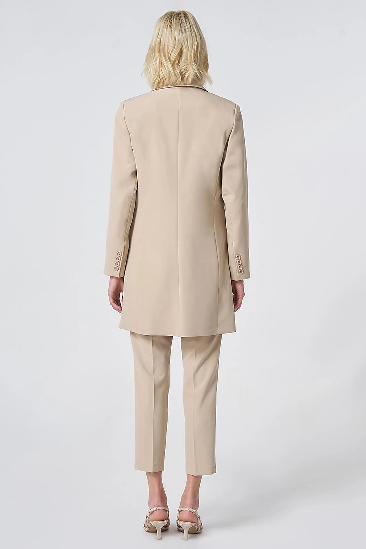 Basic Notched Collar Blazer Jacket – Stone