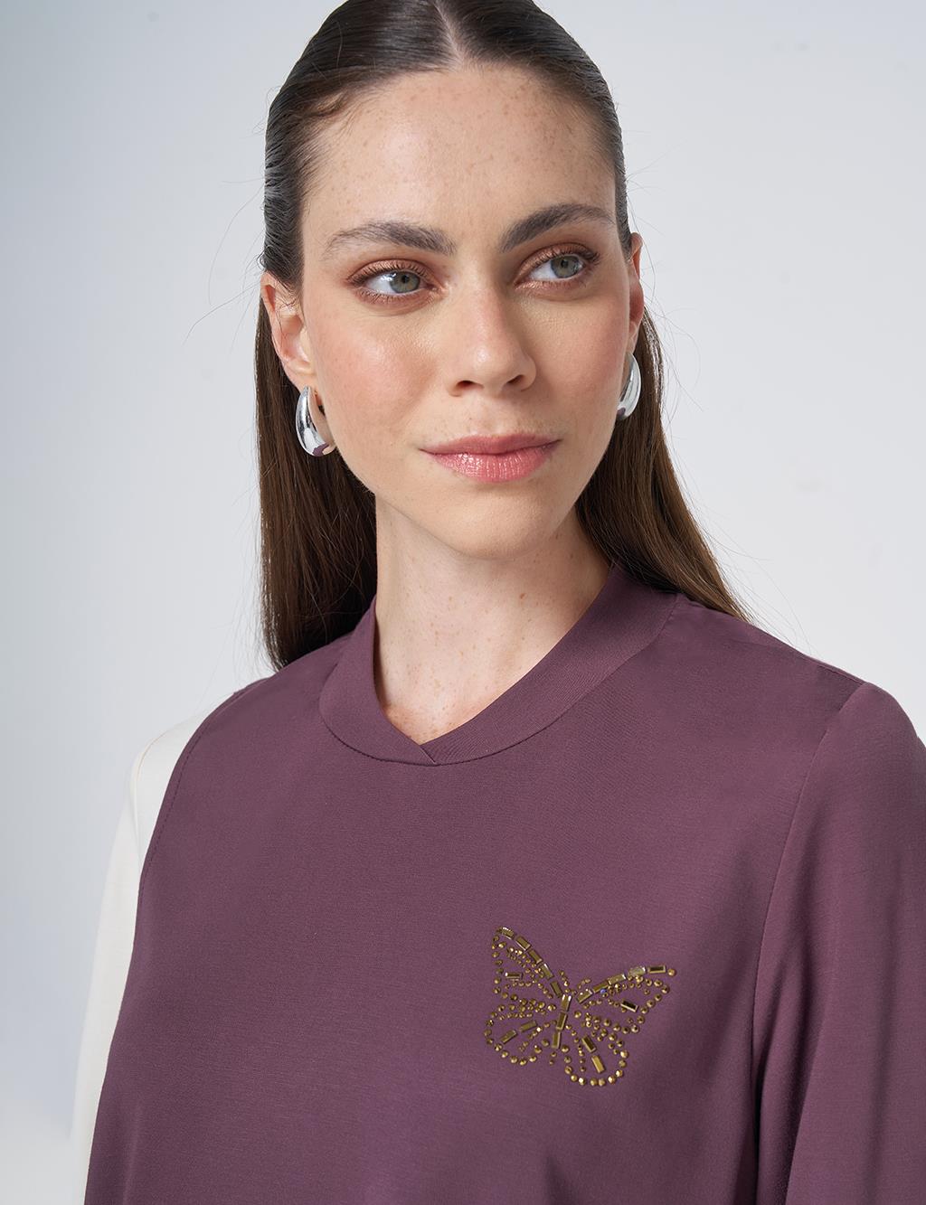 Gathered Detail Jersey Tunic Cocoa Brown