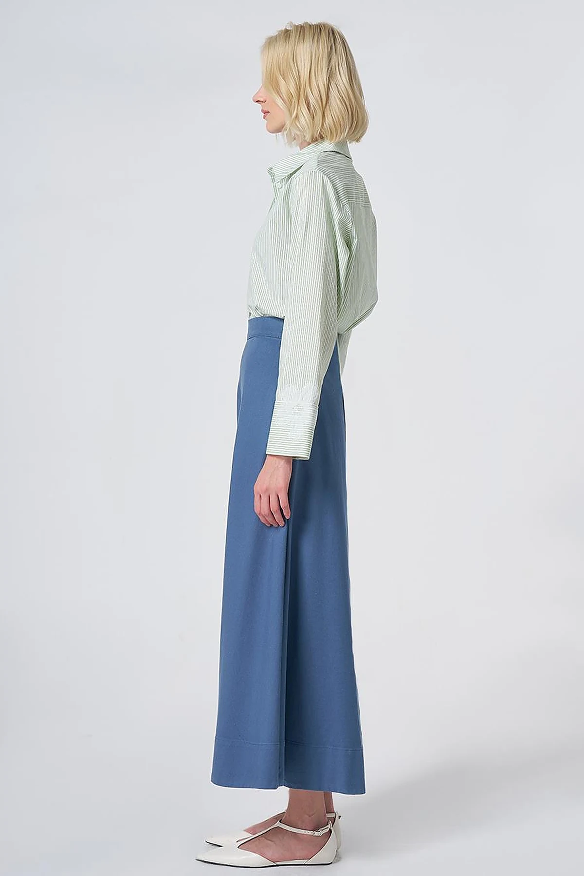 Punto Stitched Non Denim Skirt Indigo