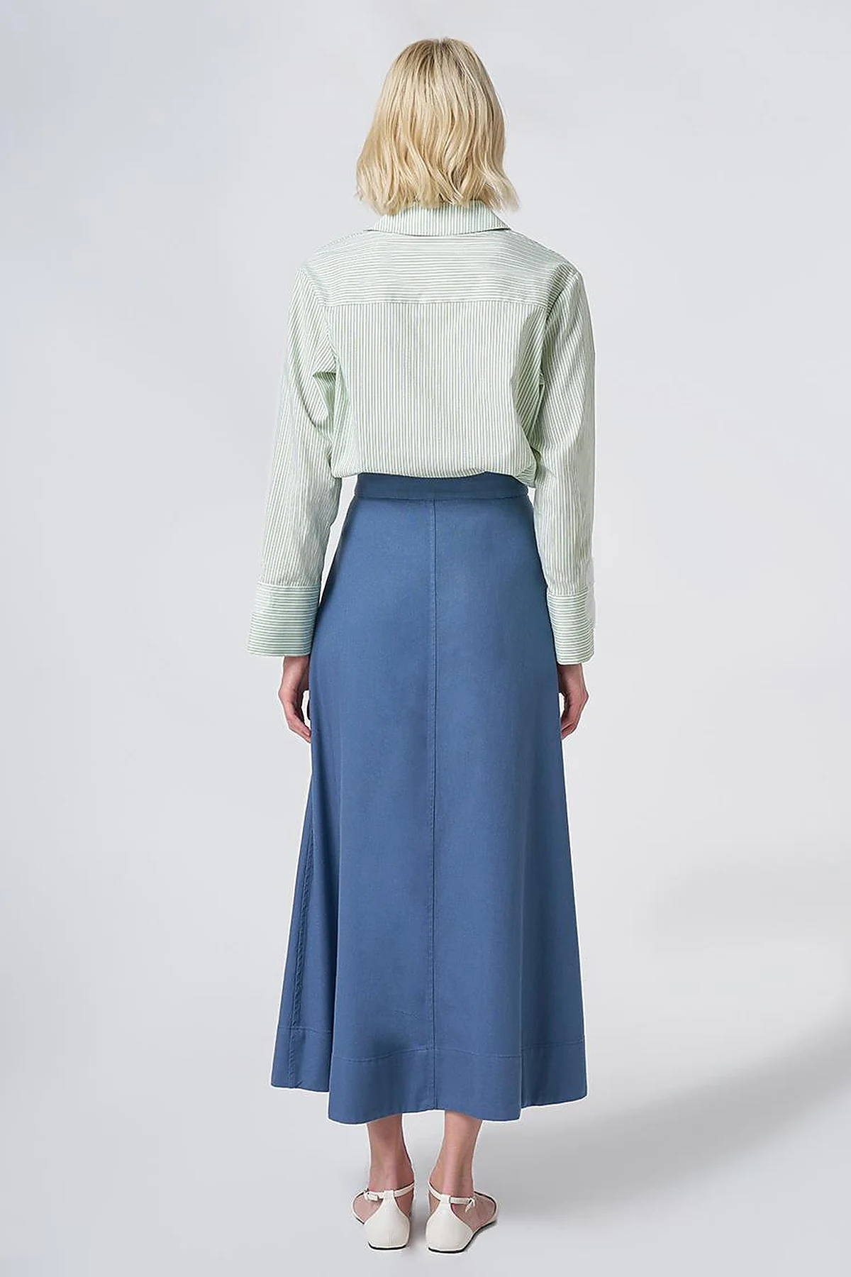 Punto Stitched Non Denim Skirt Indigo