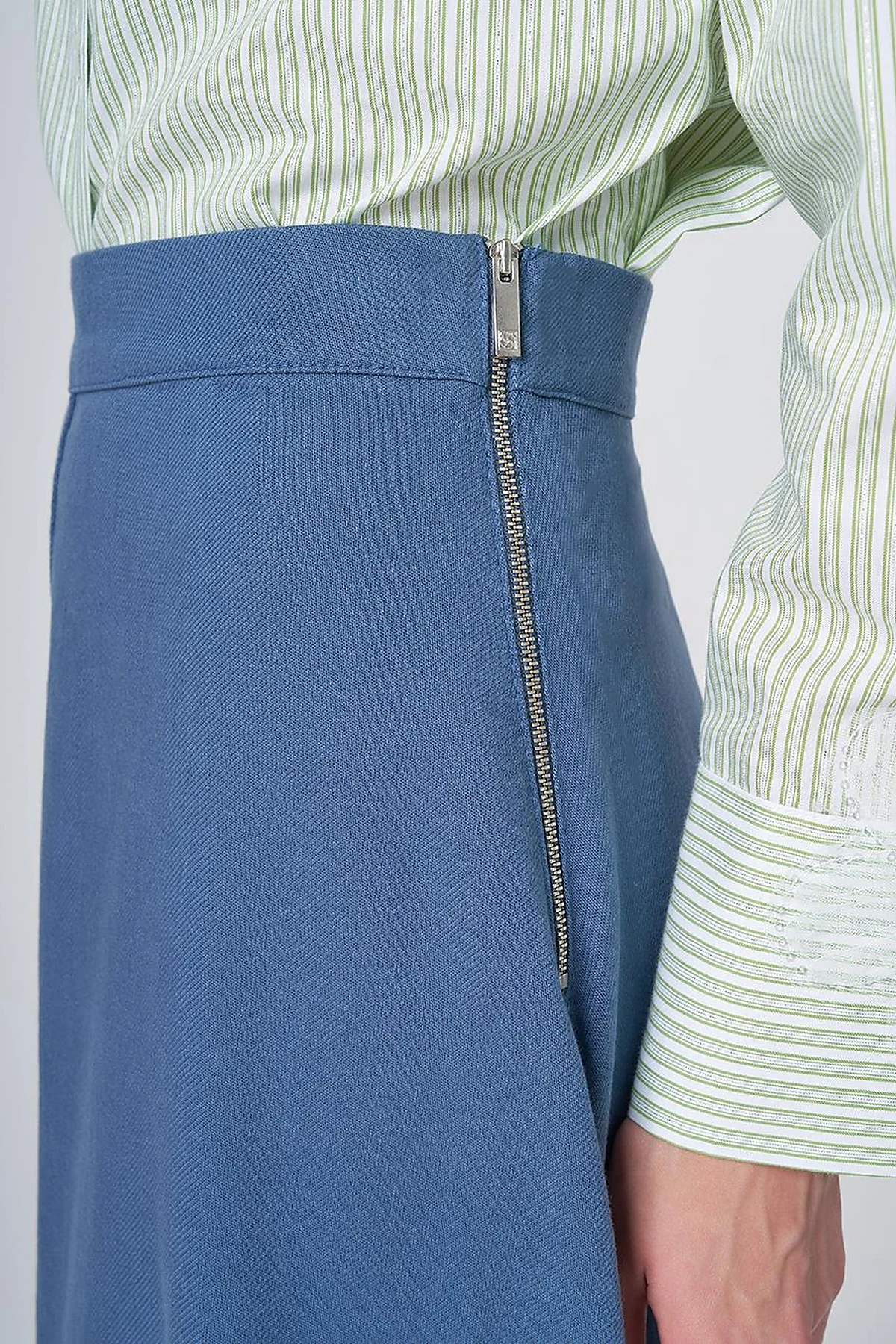 Punto Stitched Non Denim Skirt Indigo