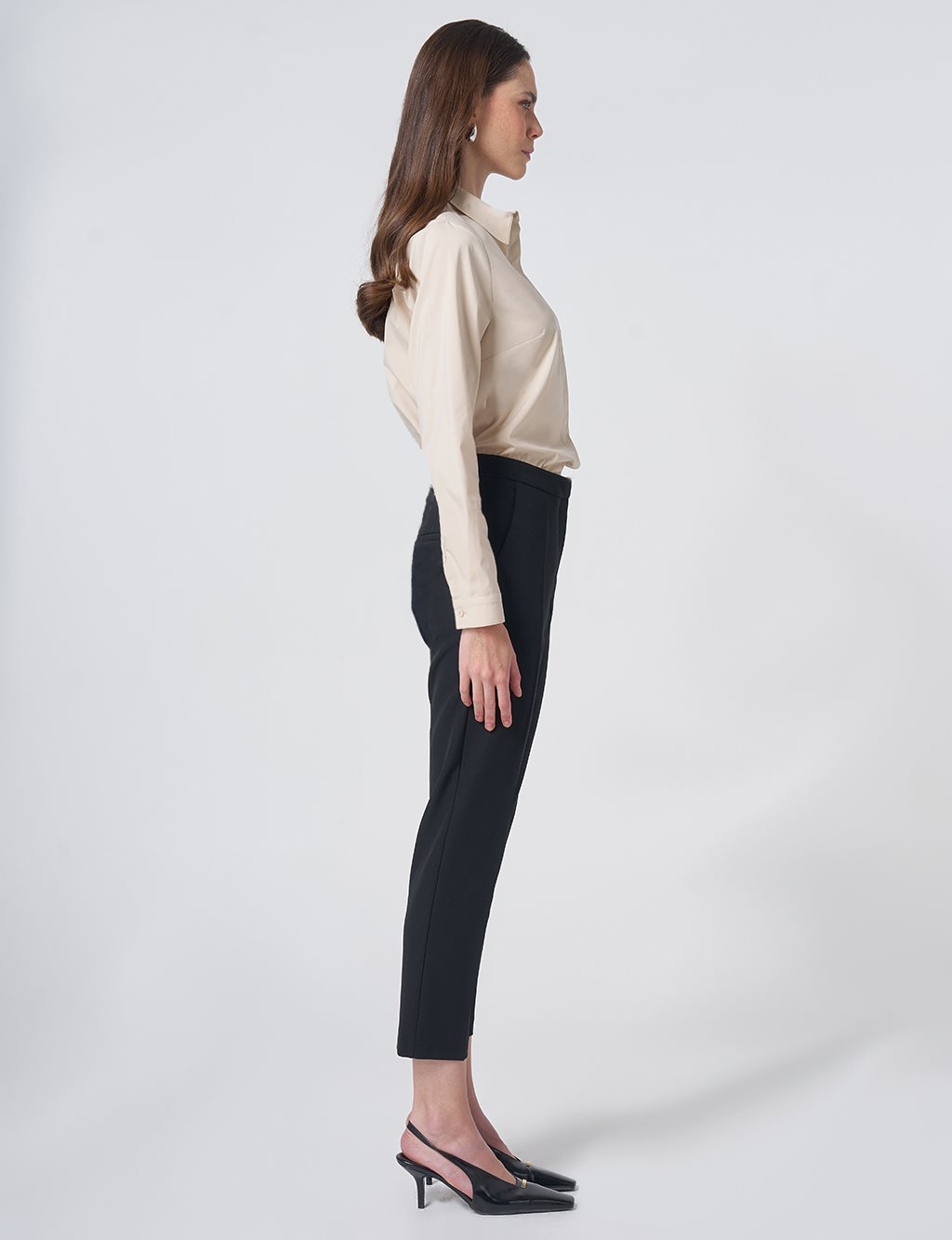 Pocket Detail Basic Tailored Trousers – Black