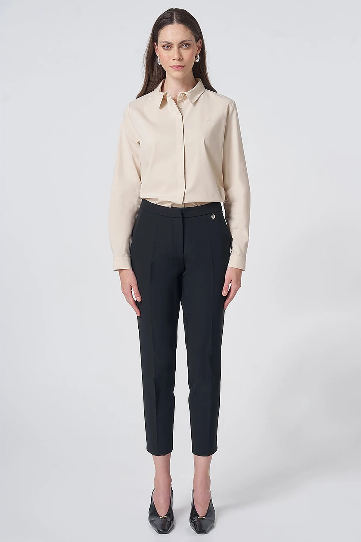 Pocket Detail Basic Tailored Trousers – Black