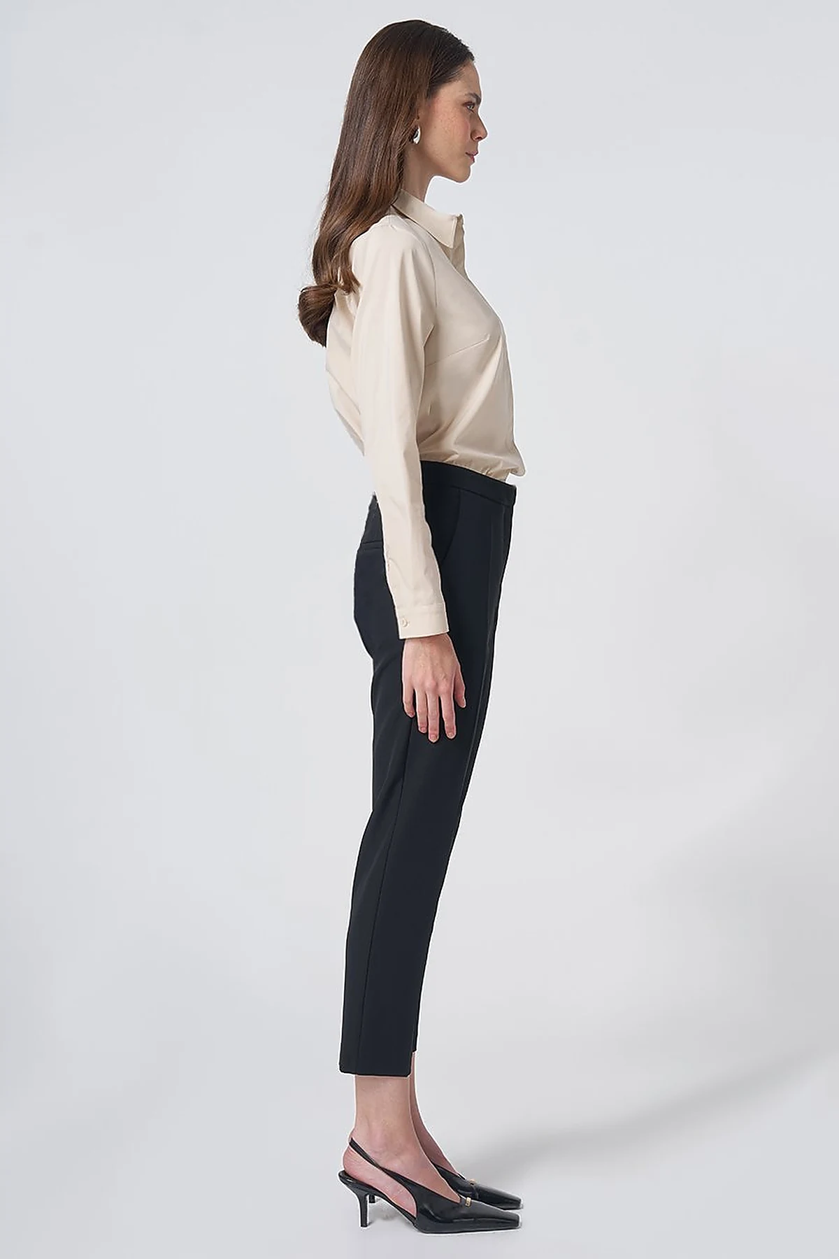 Pocket Detail Basic Tailored Trousers – Black