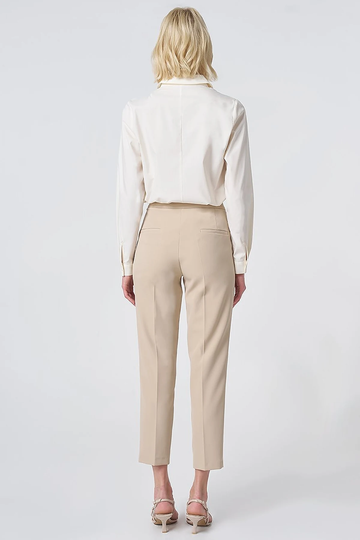 Pocket Detail Basic Tailored Trousers – Stone