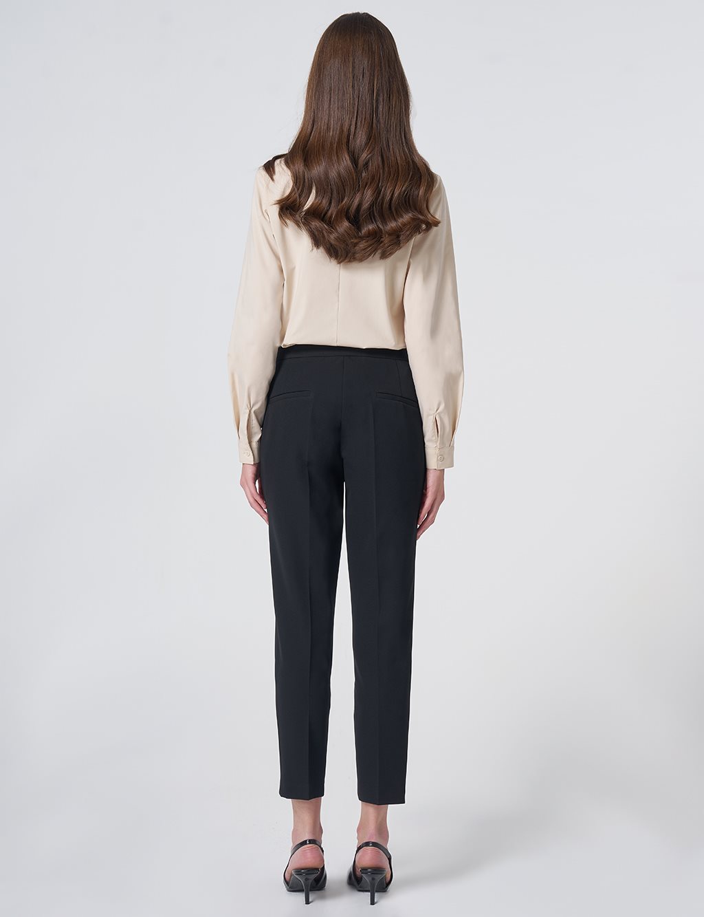 Pocket Detail Basic Tailored Trousers – Black