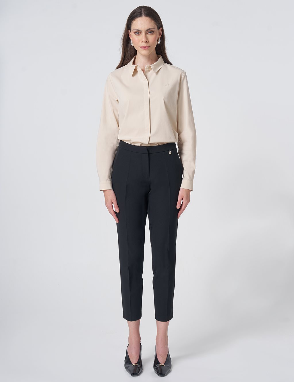 Pocket Detail Basic Tailored Trousers – Black