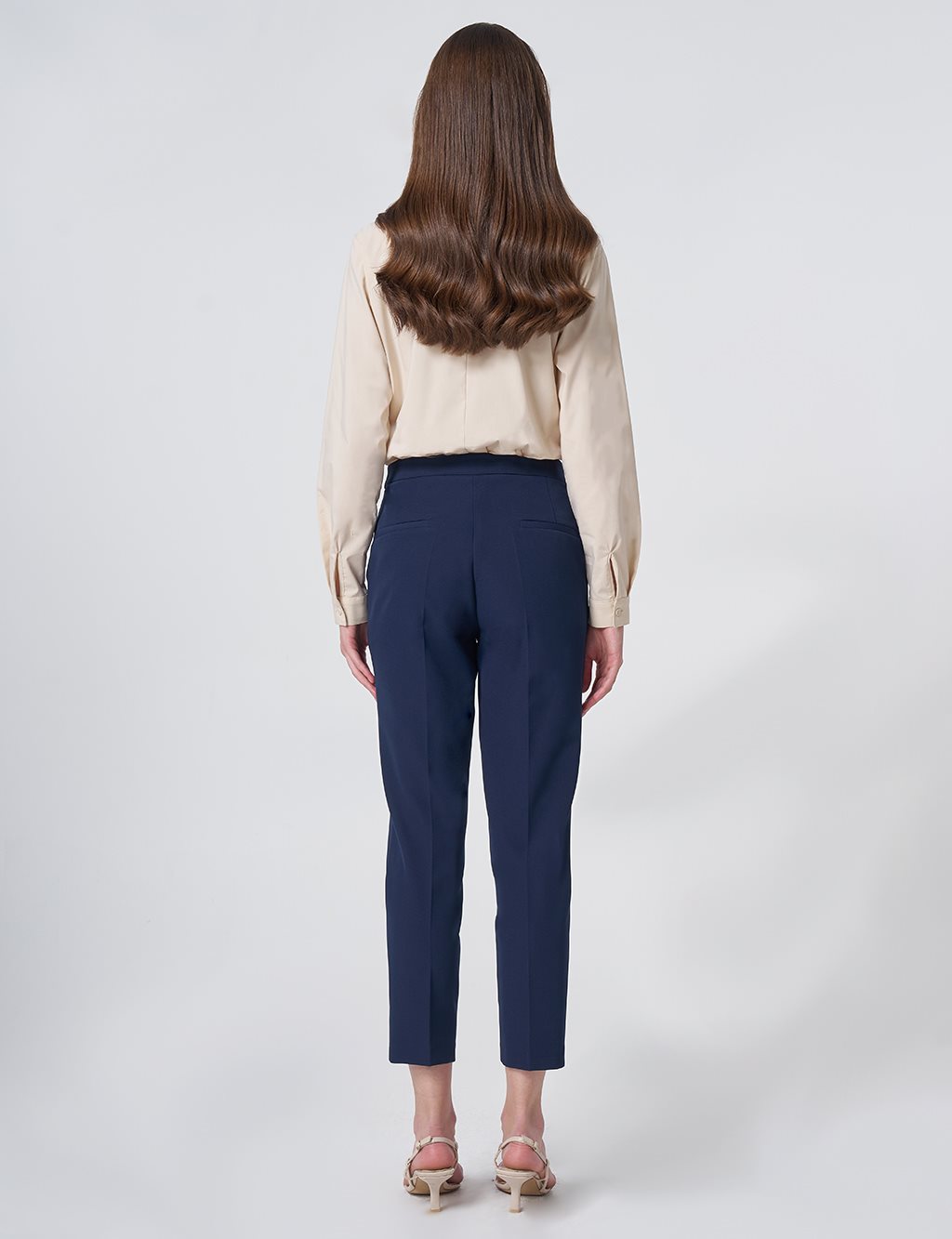 Pocket Detail Basic Tailored Trousers – Navy