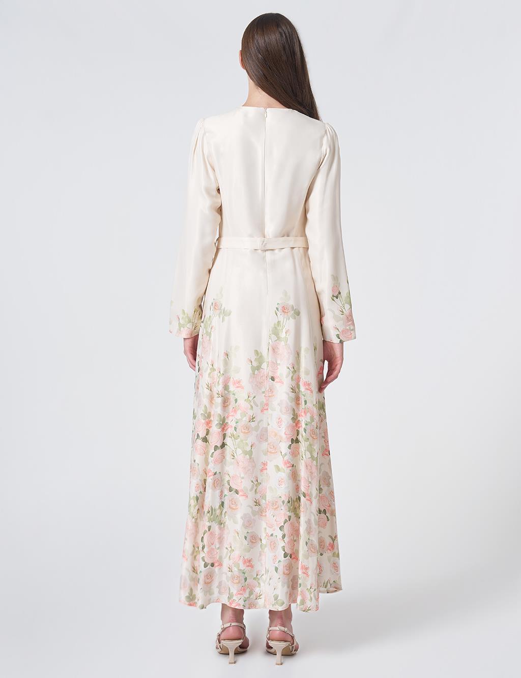 Floral Print Maxi Dress Cream