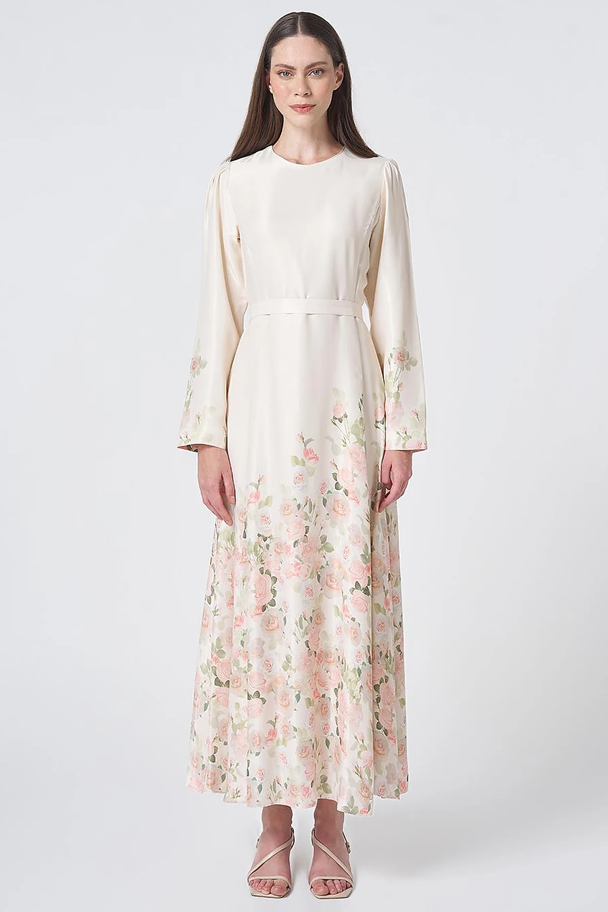 Floral Print Maxi Dress Cream