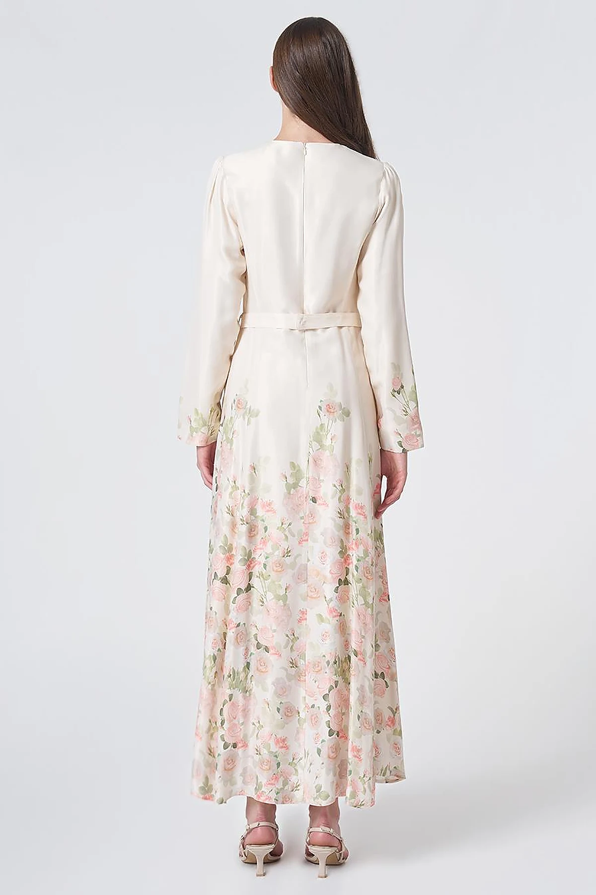 Floral Print Maxi Dress Cream