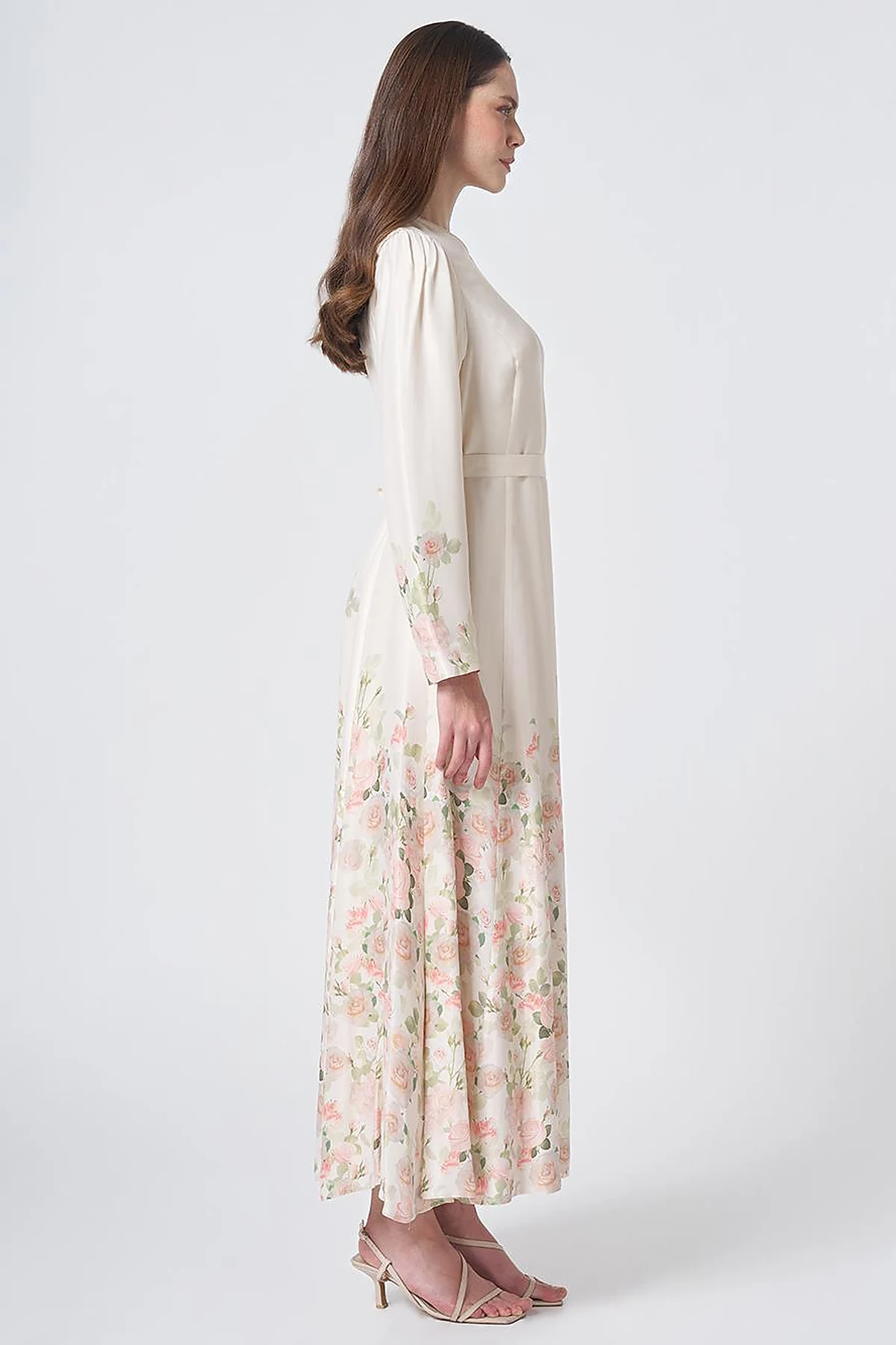 Floral Print Maxi Dress Cream