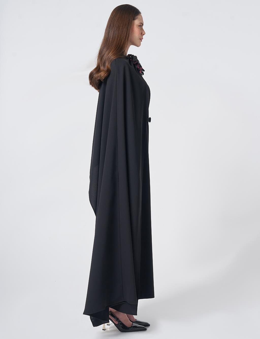 Elegant Embroidered Jumpsuit – Black