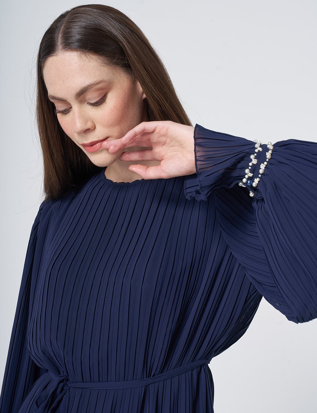 Pleated Two-Piece Set – Dark Navy