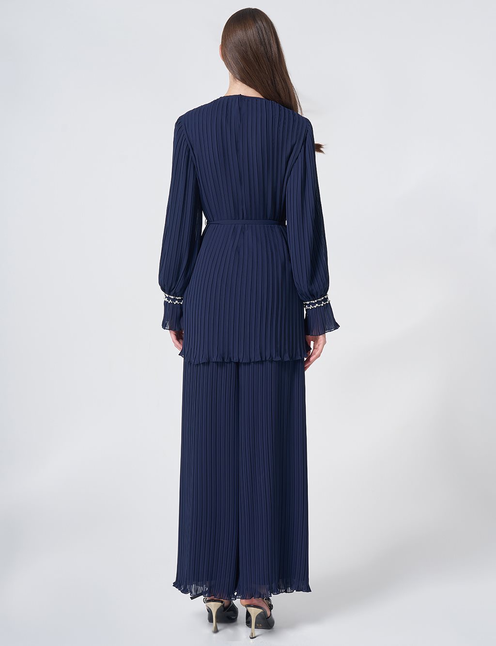 Pleated Two-Piece Set – Dark Navy