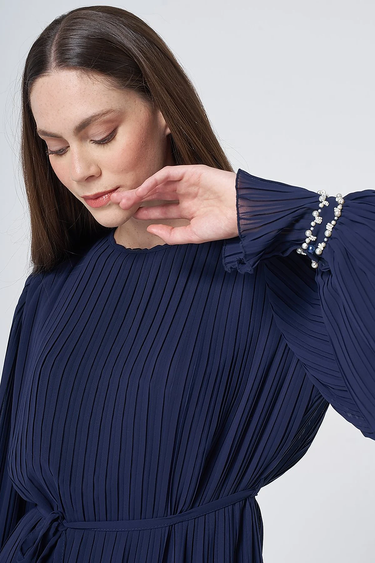 Pleated Two-Piece Set – Dark Navy