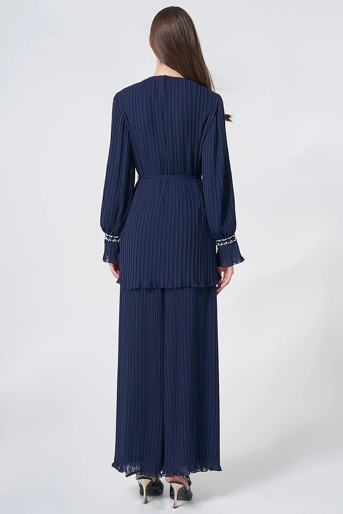 Pleated Two-Piece Set – Dark Navy