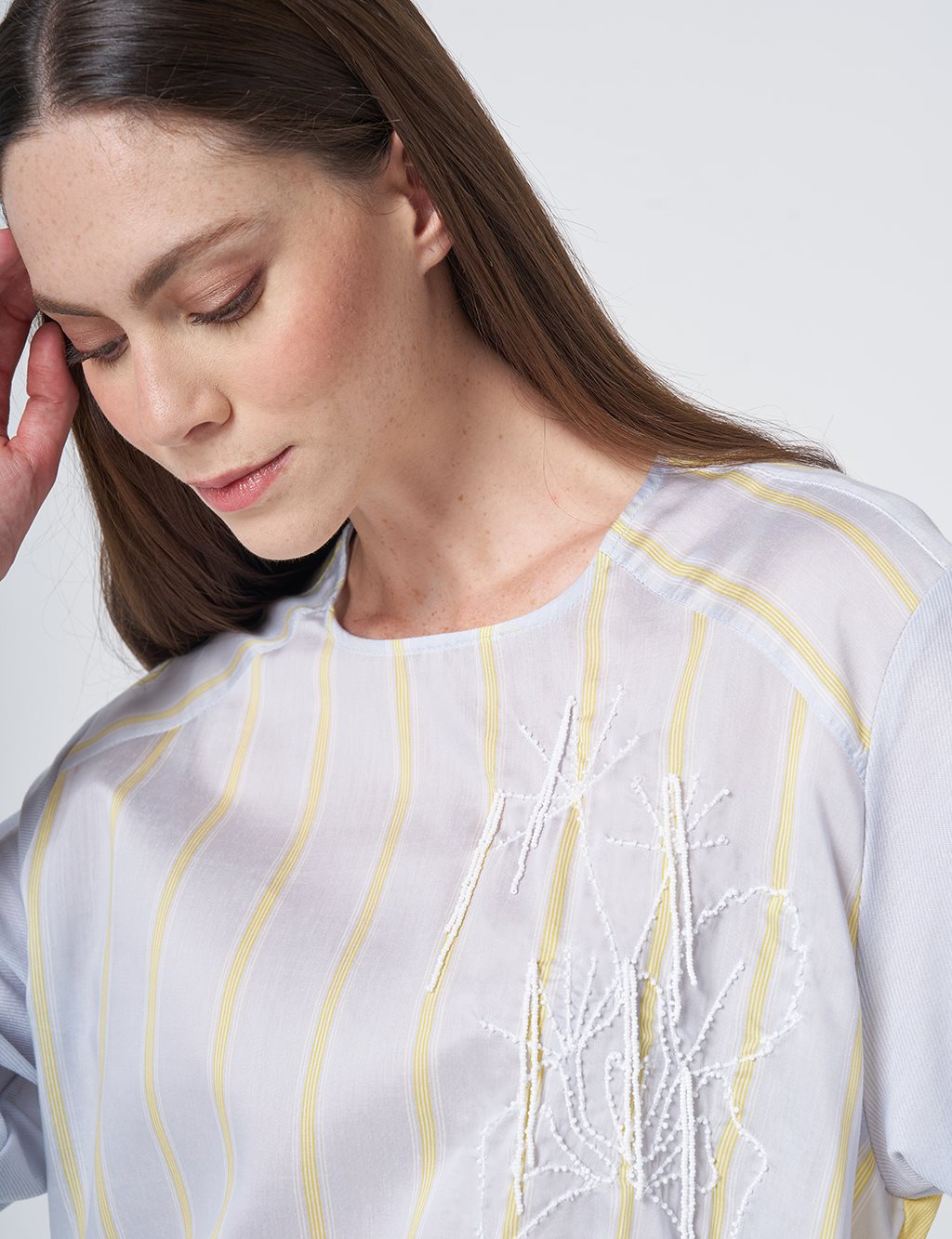 Striped Lyocell Tunic – Blue