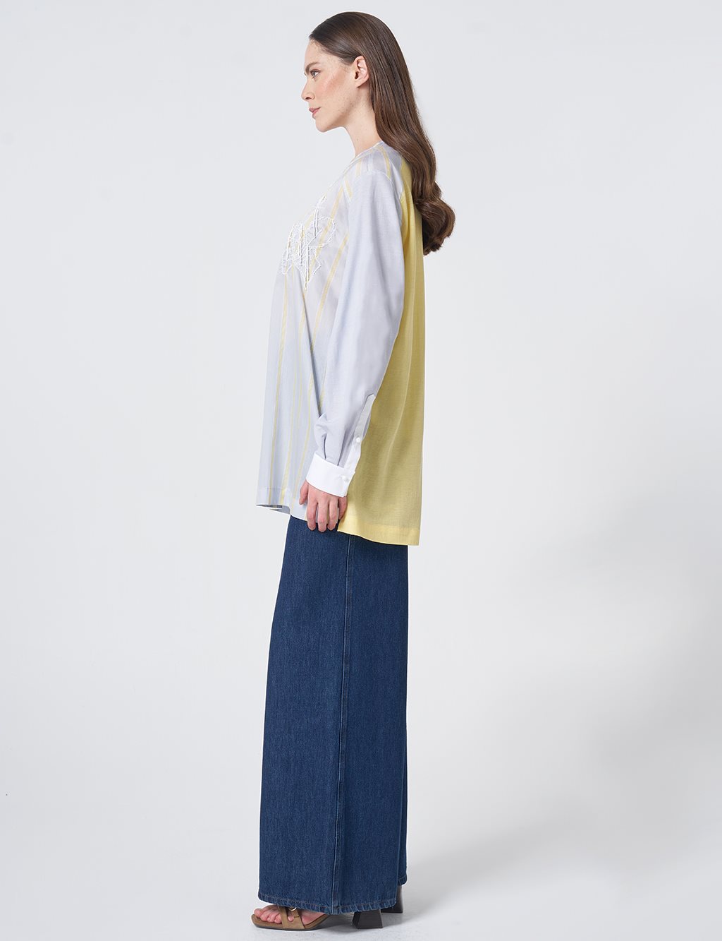 Striped Lyocell Tunic – Blue