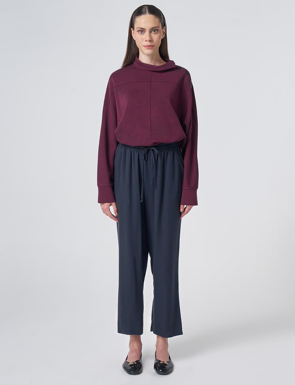 100% Lyocell Relaxed Fit Trousers – Dark Navy