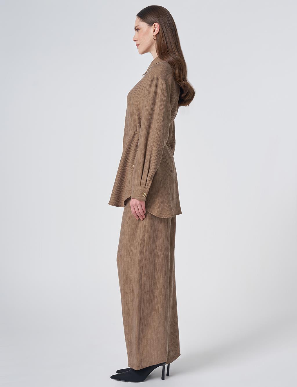 Drawstring Waist Lyocell Two-Piece Set – Dark Olive