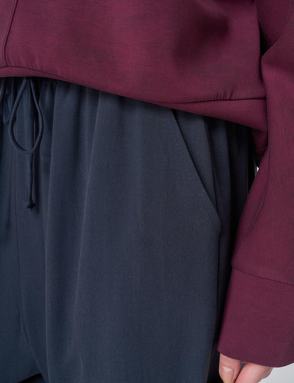 100% Lyocell Relaxed Fit Trousers – Dark Navy