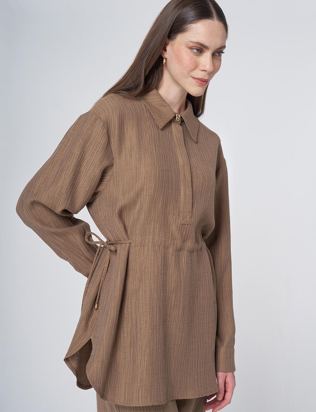 Drawstring Waist Lyocell Two-Piece Set – Dark Olive