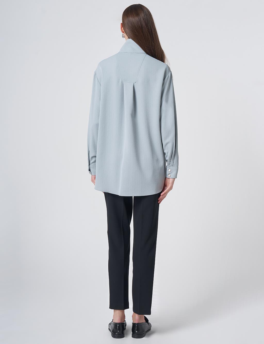 Stand Collar Tunic – Blue