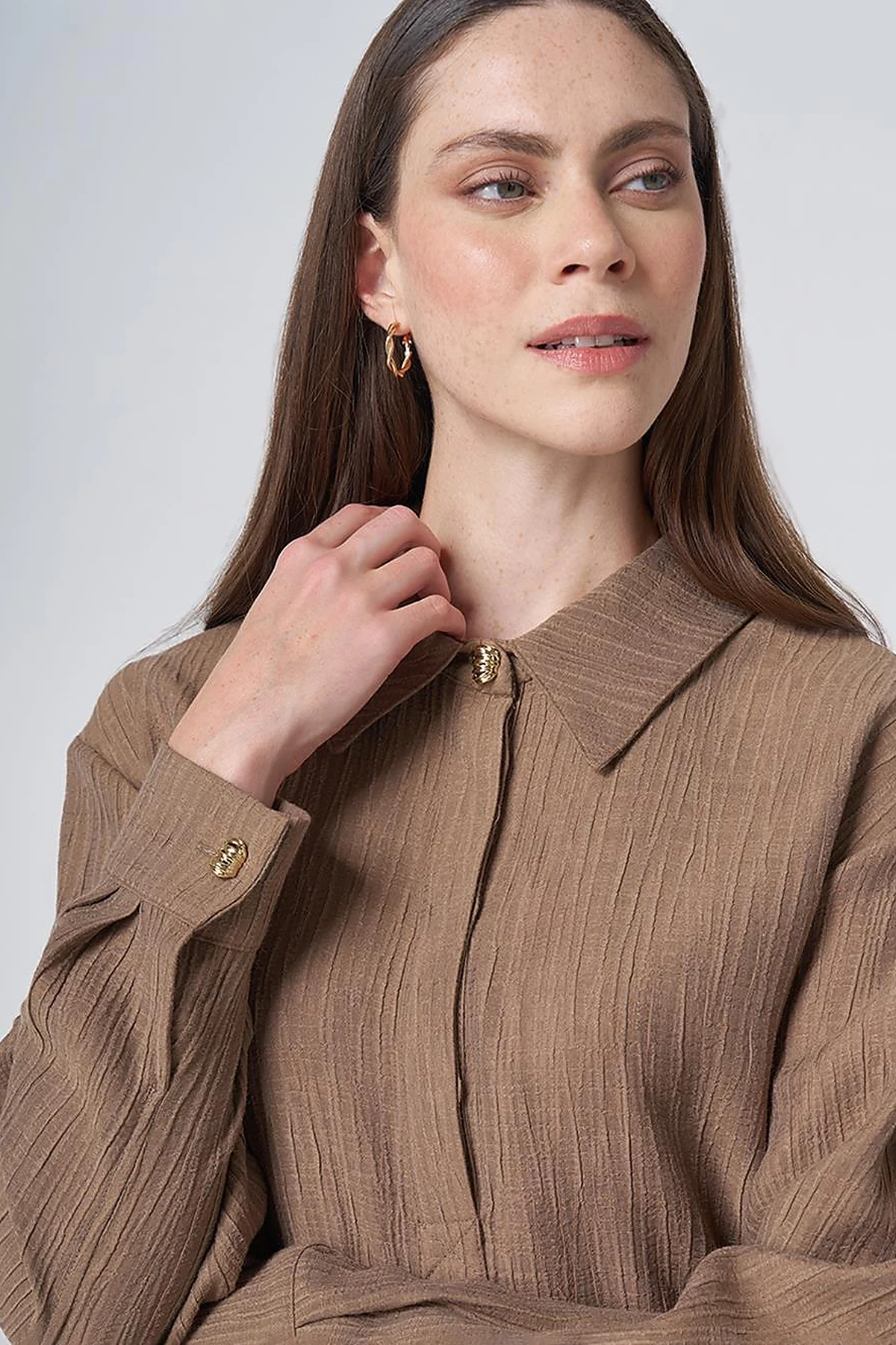 Drawstring Waist Lyocell Two-Piece Set – Dark Olive