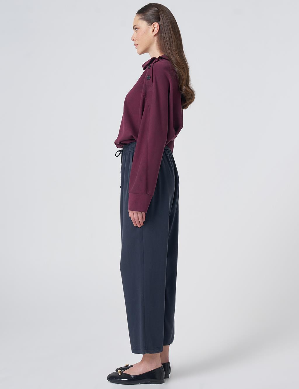 100% Lyocell Relaxed Fit Trousers – Dark Navy
