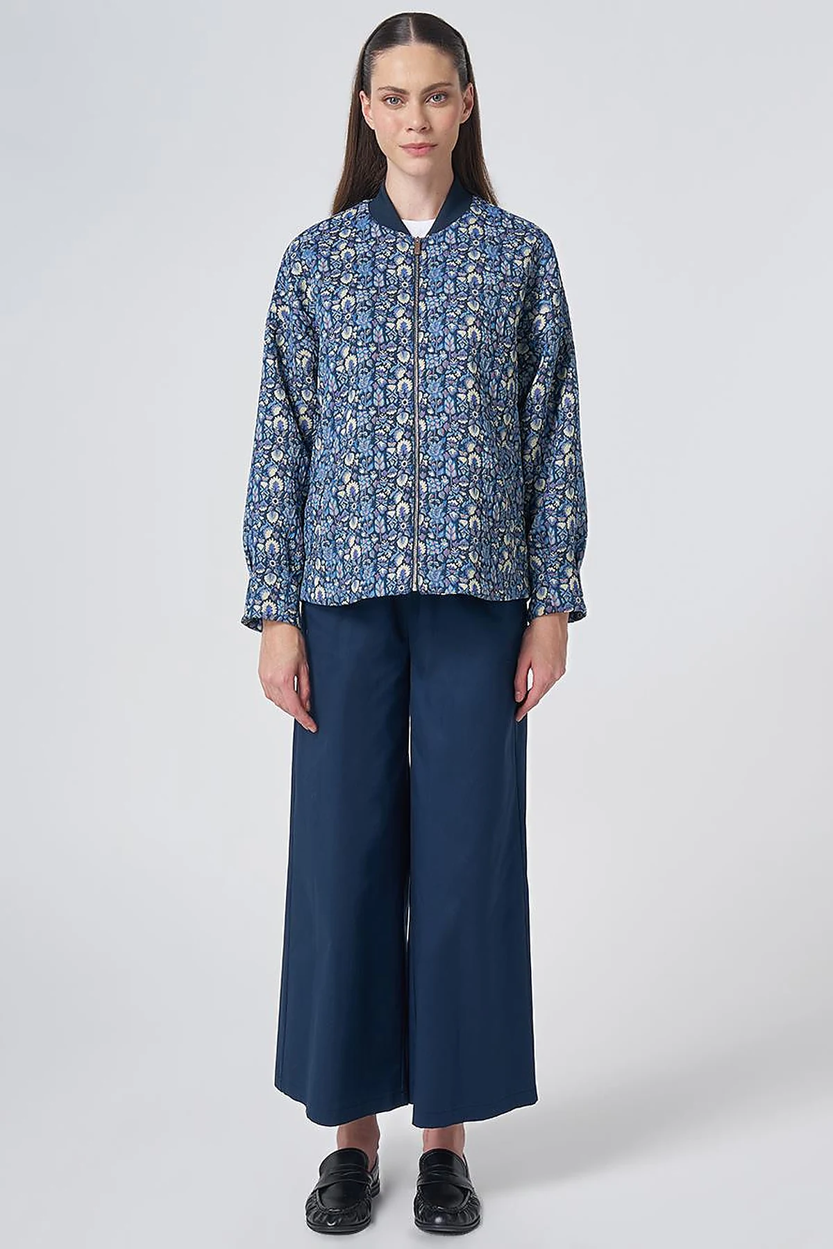 College Collar Floral Print Jacket – Lemon