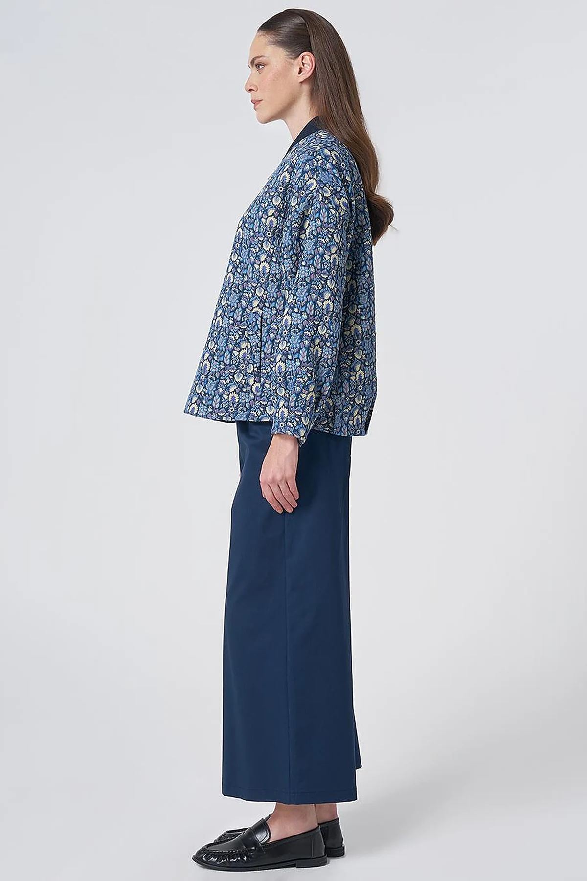 College Collar Floral Print Jacket – Lemon