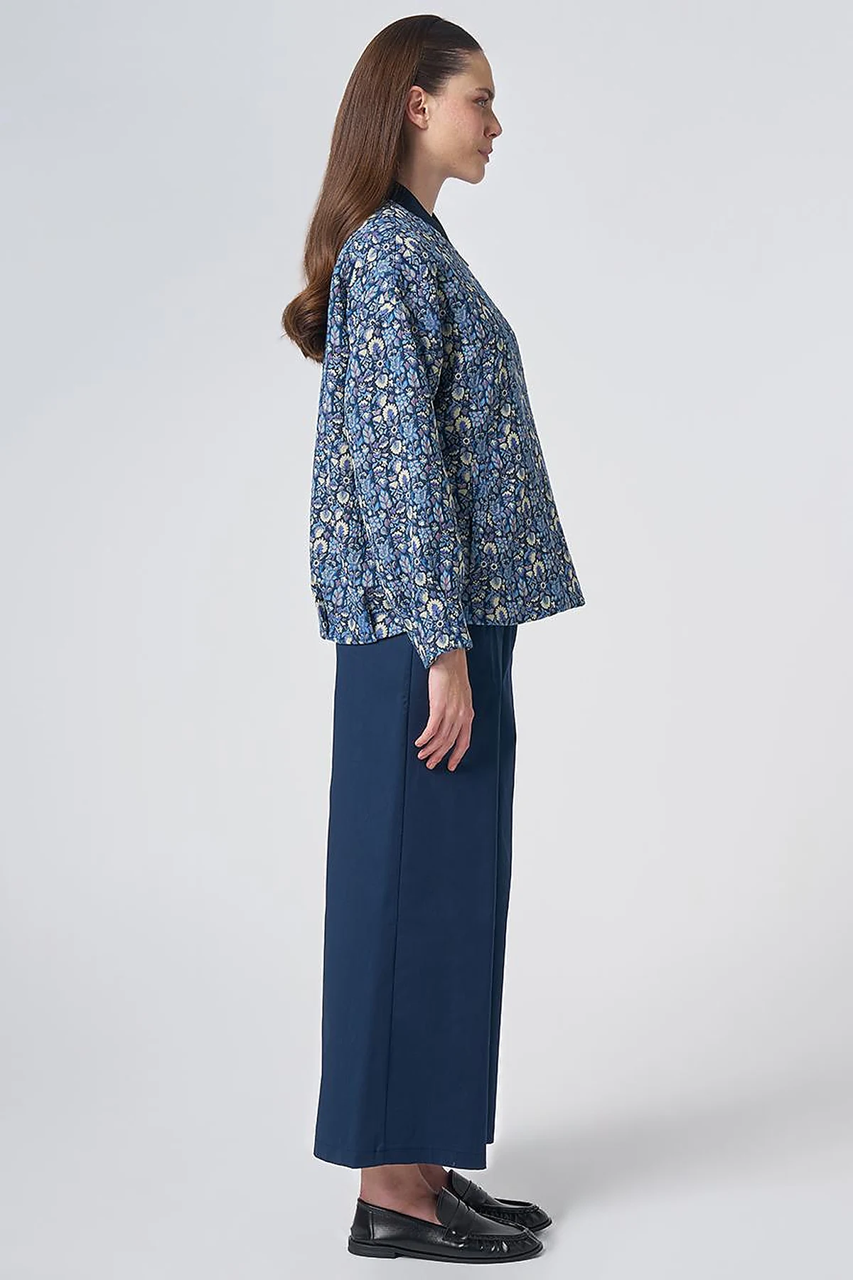 College Collar Floral Print Jacket – Lemon
