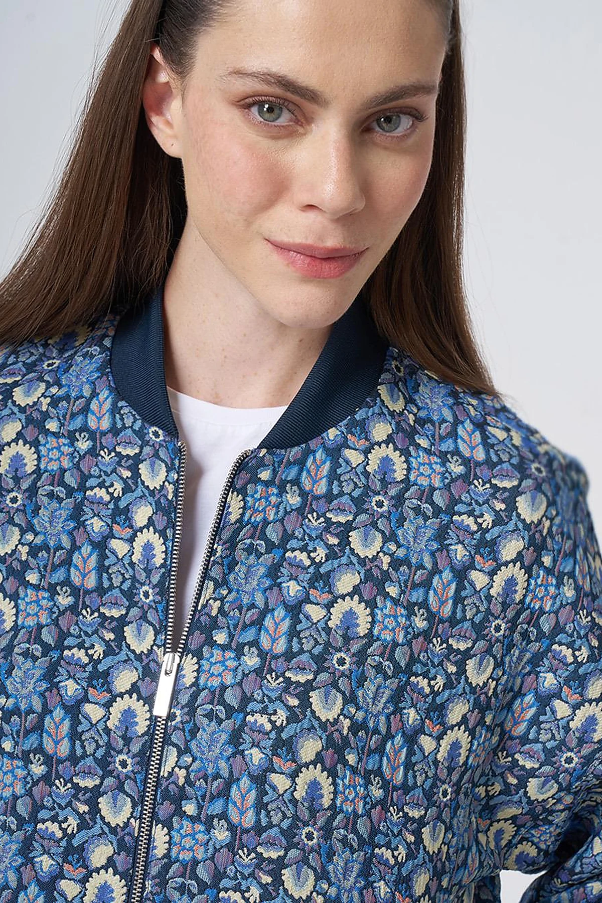 College Collar Floral Print Jacket – Lemon